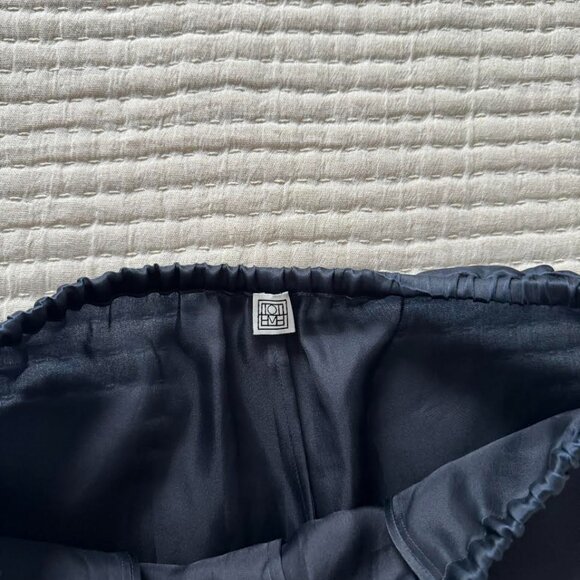 TOTEME Silk Organza Slacks, Navy, Size 36 - Picture 7 of 8